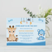 Invitation à la Girafe et au Baby shower de l'ours (Debout devant)