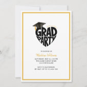 Invitation à la Grad Party de coeur (Devant)