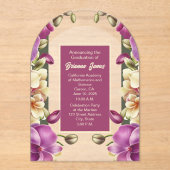 Invitation à la graduation acrylique des orchidées (Recto)