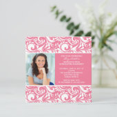 Invitation à la graduation avec la florale rose ph (Debout devant)