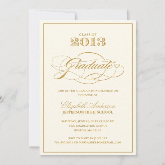 Invitation à la graduation classique (Devant)