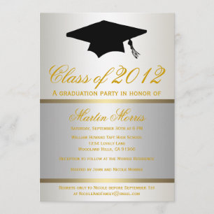 Invitation à la graduation d'argent et d'or