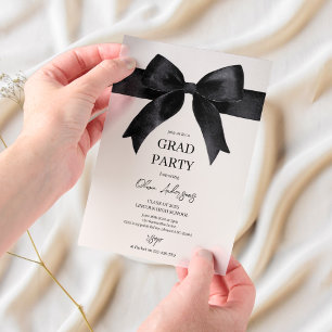 Invitation à la graduation de Black Bow Élégant