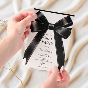 Invitation à la graduation de Black Bow   Élégant 