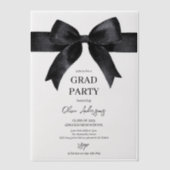 Invitation à la graduation de Black Bow | Élégant (Recto)