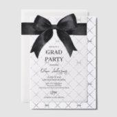 Invitation à la graduation de Black Bow | Élégant (Décalage (Invitation))