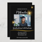 Invitation à la graduation de la classe noire et d (Devant / Derrière)