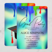 Invitation à la graduation de la goutte holographi (Devant / Derrière)
