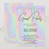 Invitation à la graduation de la goutte holographi (Devant / Derrière)