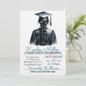 Invitation à la graduation de l'aquarelle noire (Debout devant)