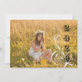 Invitation à la graduation de style champêtre en b (Devant)