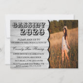 Invitation à la graduation de style champêtre en b (Dos)