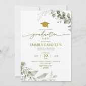 Invitation à la graduation de verdure avec photo (Dos)