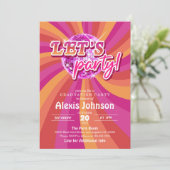 Invitation à la graduation disco (rose) (Debout devant)