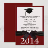 Invitation à la graduation du ruban noir (Devant / Derrière)