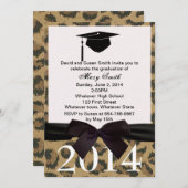 Invitation À La Graduation Du Ruban Noir Et Du Leo (Devant / Derrière)