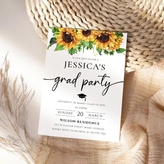 Invitation à la graduation du tournesol
