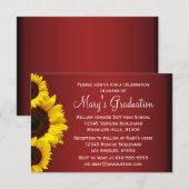 Invitation à la graduation du tournesol rouge et j (Devant / Derrière)