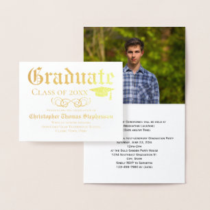 Invitation à la graduation en anglais traditionnel
