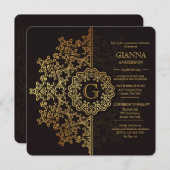 Invitation à la graduation en Golden Impression (Devant / Derrière)