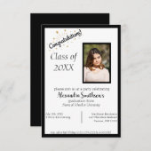 Invitation à la graduation en noir (Devant / Derrière)