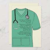 Invitation à la graduation verte de Médicale Scrub (Devant / Derrière)