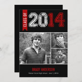 Invitation à la graduation Vintage de Grunge - Rou (Devant / Derrière)