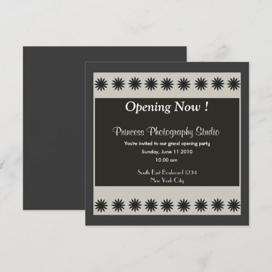 Invitation à la grande fête d'ouverture (Devant / Derrière)