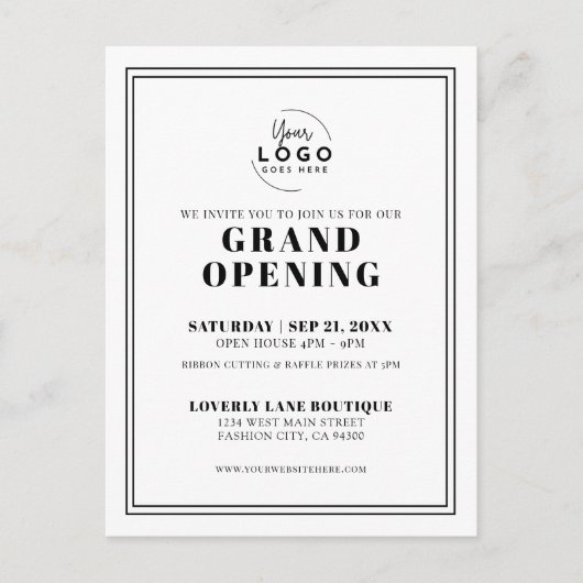 Invitation à la Grande Ouverture de Simple Logo Bu (Devant)