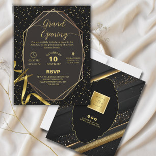 Invitation à la grande ouverture Gold and Black Co