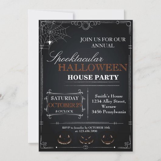 Invitation à la House Party d'Halloween (Devant)