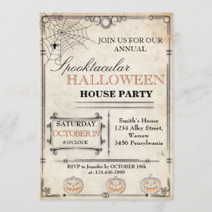Invitation à la House Party d'Halloween