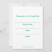 Invitation à la journée familiale avec les parents (Dos)