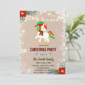 Invitation à la licorne de Noël (Debout devant)