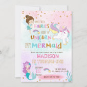 Invitation à la licorne de sirène (Devant)