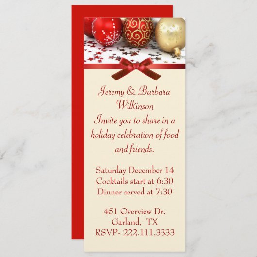 Invitation à la longue fête de Noël (Devant / Derrière)