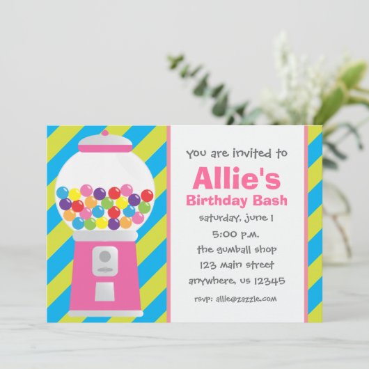 Invitation à la machine à gumball (Debout devant)