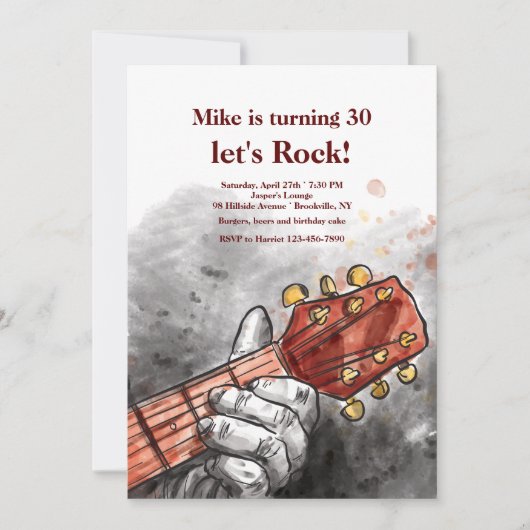 Invitation à la main du guitariste (Devant)