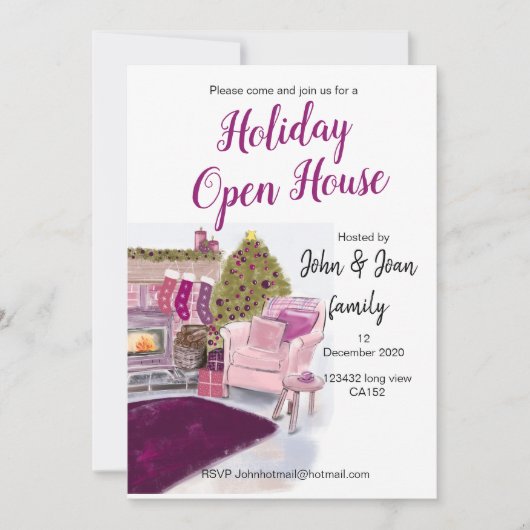 Invitation à la Maison ouverte de Noël (Devant)