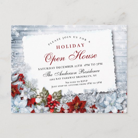 Invitation à la Maison Ouverte de Noël de la Fête (Devant)