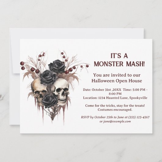 Invitation à la Maison Ouverte d'Halloween de Crân (Devant)