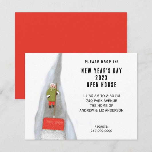 Invitation à la maison ouverte du Nouvel An (Devant / Derrière)