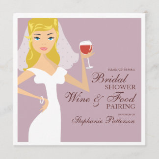 Invitation à la mariée pour un mariage de vin