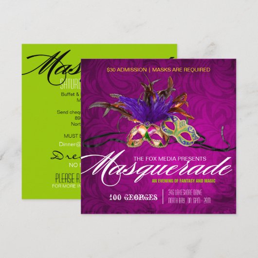 Invitation à la mascarade (Devant / Derrière)