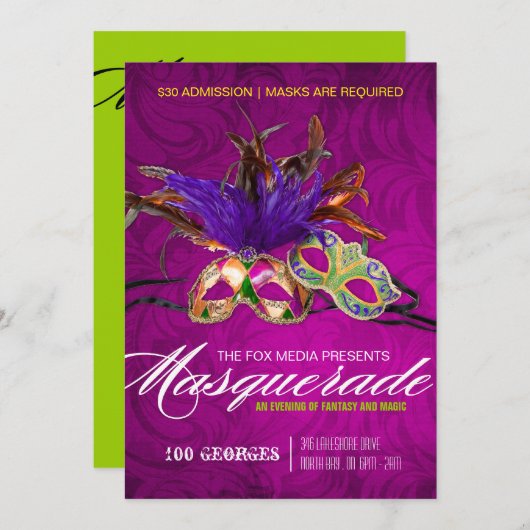 Invitation à la mascarade (Devant / Derrière)