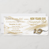 Invitation à la mascarade Ball Party de Nouvel An (Dos)