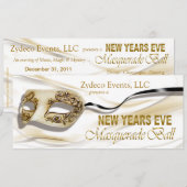 Invitation à la mascarade Ball Party de Nouvel An (Devant / Derrière)