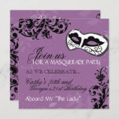 Invitation à la mascarade de fête d'anniversaire (Devant / Derrière)