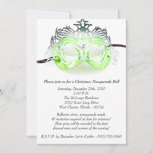 Invitation à la mascarade de Noël verte