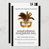 Invitation à la mascarade d'Halloween (Devant / Derrière)